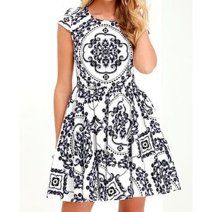 Lulus Royal Luxe Ivory Print Dress
